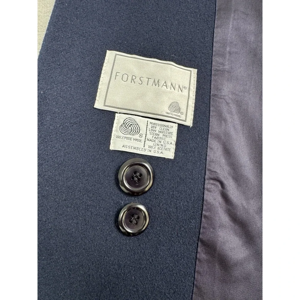 Vintage Loring Long Blue Wool Overcoat Womens 46 XL-XXL Double Breasted USA 80s